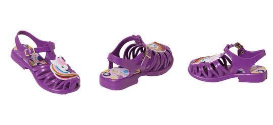 Sandlia Infantil Roxa com Detalhe de Unicrnio