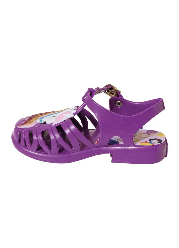 Perfecta - Sandália Infantil Roxa com Detalhe de Unicórnio 3