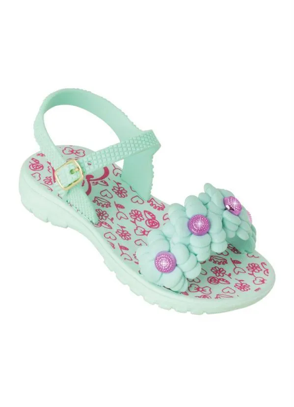 Perfecta - Sandália Infantil Verde Água em Sintético