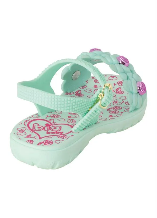 Perfecta - Sandália Infantil Verde Água em Sintético 2