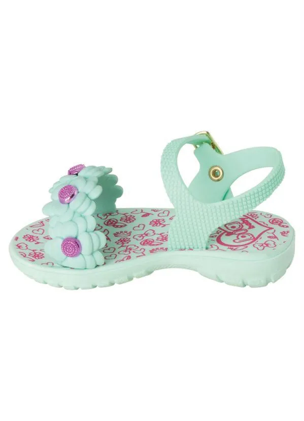 Perfecta - Sandália Infantil Verde Água em Sintético 3