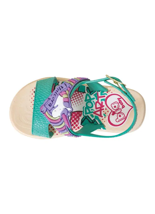 Perfecta - Sandália Infantil Verde em Pvc 4