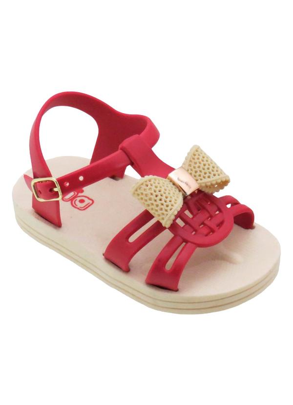 Sandlia Infantil (Vermelho) com Detalhe de Lao