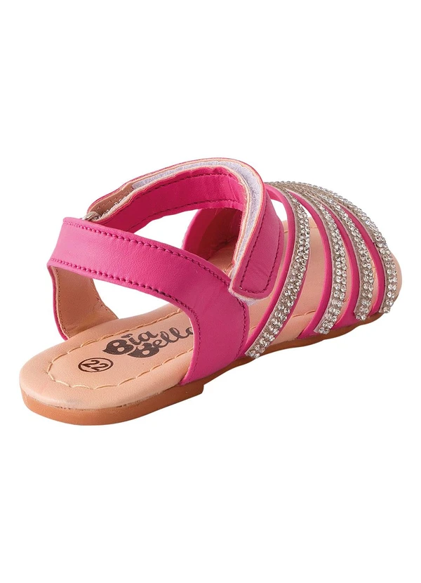Perfecta - Sandália Infatil Rosa com Velcro e Strass 2