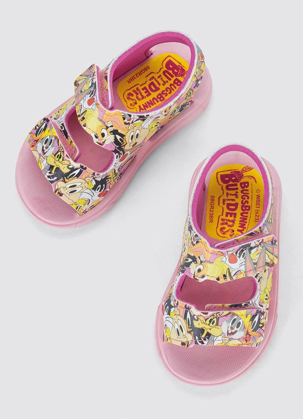 Grendene Kids - Sandalia Looney Tunes em Obras Baby Rosa 2