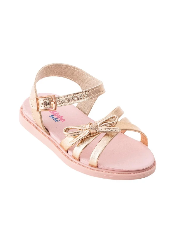 Molekinha - Sandália Moleca Ouro Rosa em Sintético