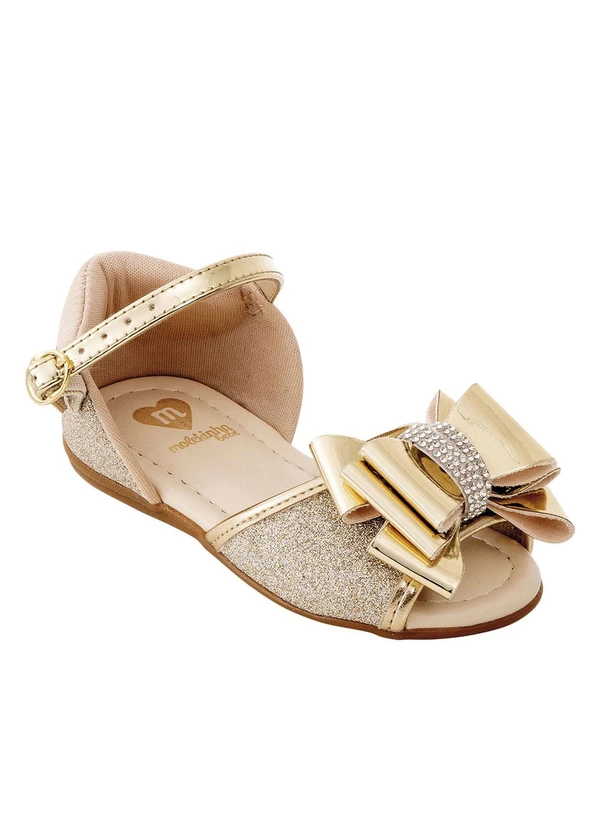 Molekinha - Sandália Molekinha Dourada com Glitter