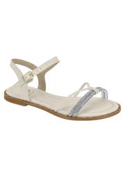 Sand�lia Molekinha Off White com Strass