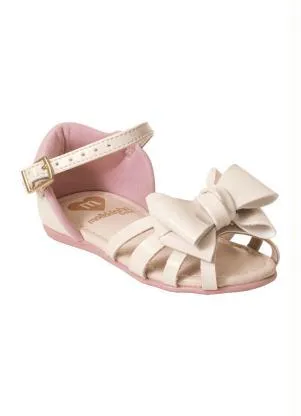 Sandália Molekinha (Off White) em Verniz - MOLEKINHA