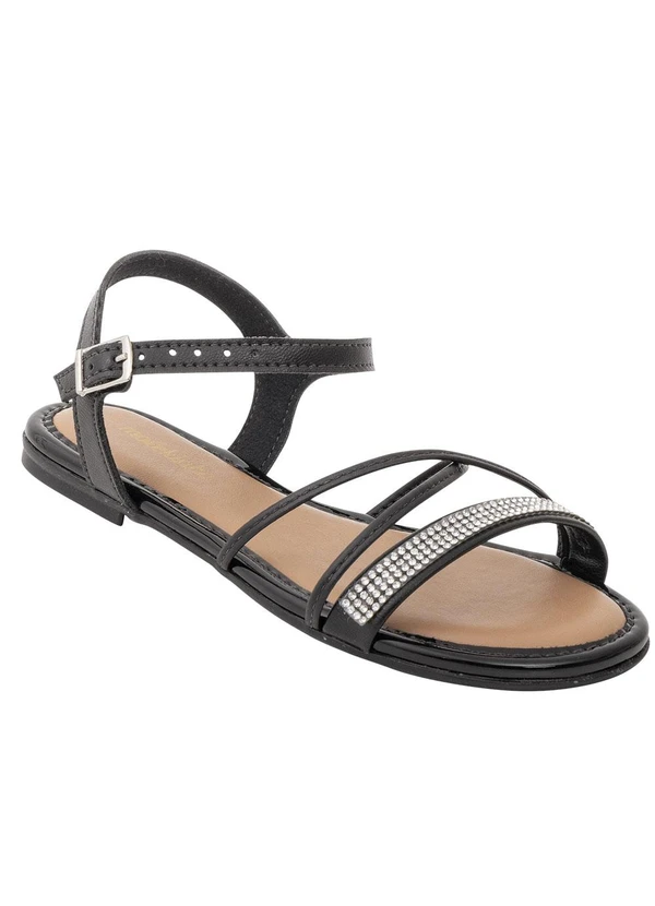 Molekinha - Sandália Molekinha Preta com Strass