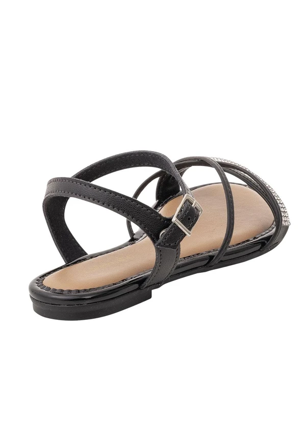 Molekinha - Sandália Molekinha Preta com Strass 3