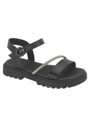 Sand�lia Molekinha Preta com Strass