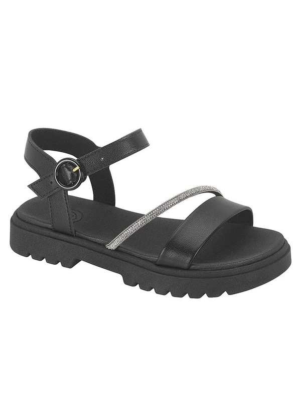 Molekinha - Sandália Molekinha Preta com Strass