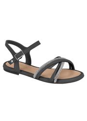 Sand�lia Molekinha Preta com Strass
