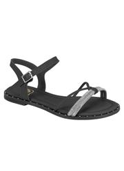 Sand�lia Molekinha Preta com Strass