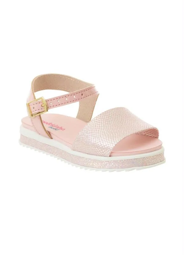 Molekinha - Sandália Molekinha Rosa em Camurça