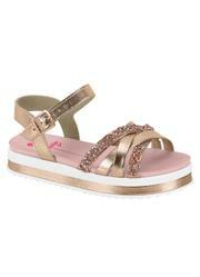 Sandlia Molekinha Rosa em Sinttico Metalilizad