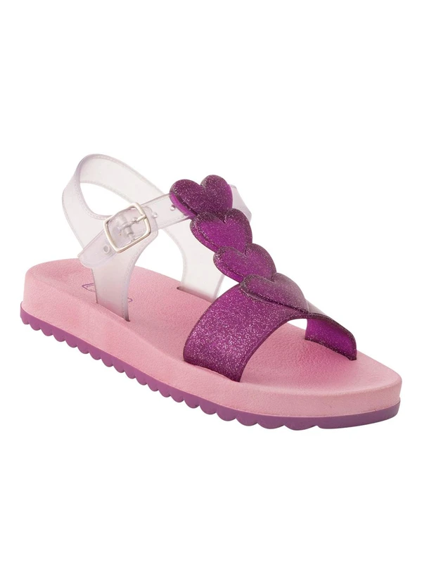 Perfecta - Sandália Papete Uva com Tira Transparente