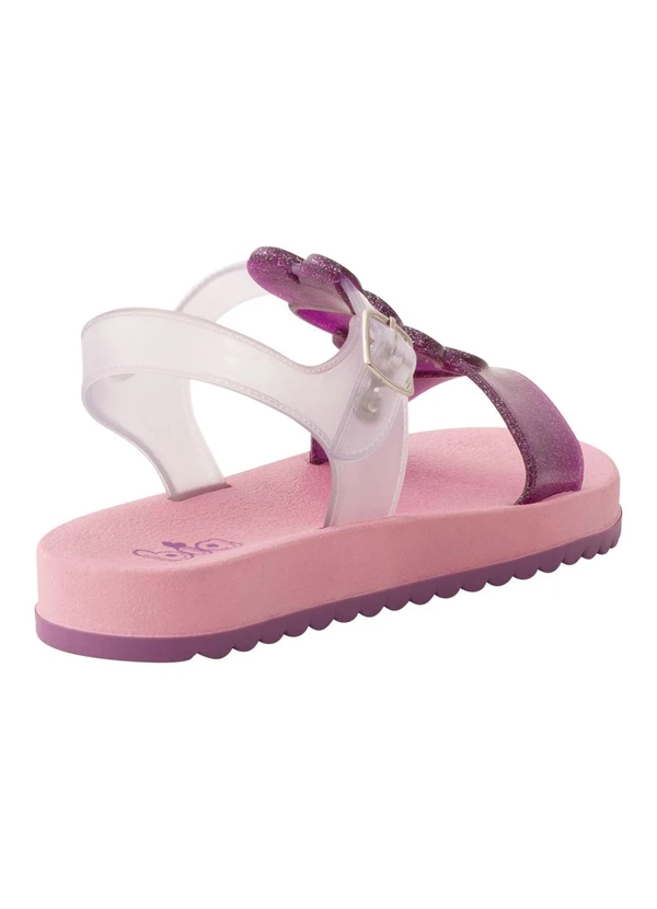 Perfecta - Sandália Papete Uva com Tira Transparente 2