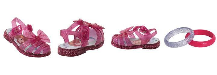 Sand�lia Pink Glitter em Pvc