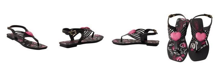 Sandlia Preta com Solado Estampado