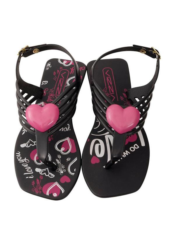 Perfecta - Sandália Preta com Solado Estampado 4