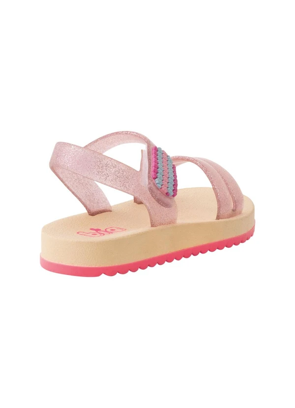 Perfecta - Sandália Rosa com Detalhe de Glitter 2