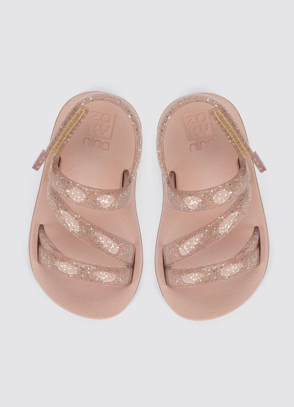 Grendene Kids - Sandália Zaxinina Glitter Nude 2