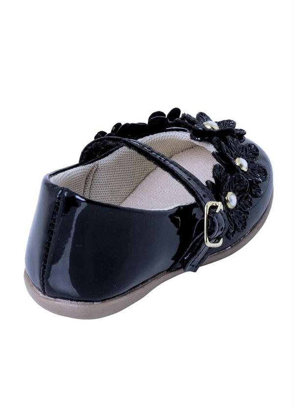 Outlet - Sapatilha Infantil Preta em Sintético Verniz 2