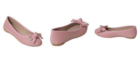 Sapatilha Molekinha Rosa em Tecido com Gliter