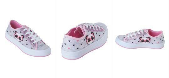 T�nis Infantil Cinza com Estampa de Panda