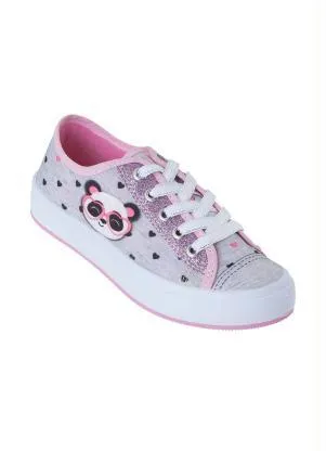 Perfecta - Tênis Infantil Cinza com Estampa de Panda - PERFECTA