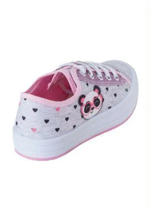 Perfecta - Tênis Infantil Cinza com Estampa de Panda - PERFECTA