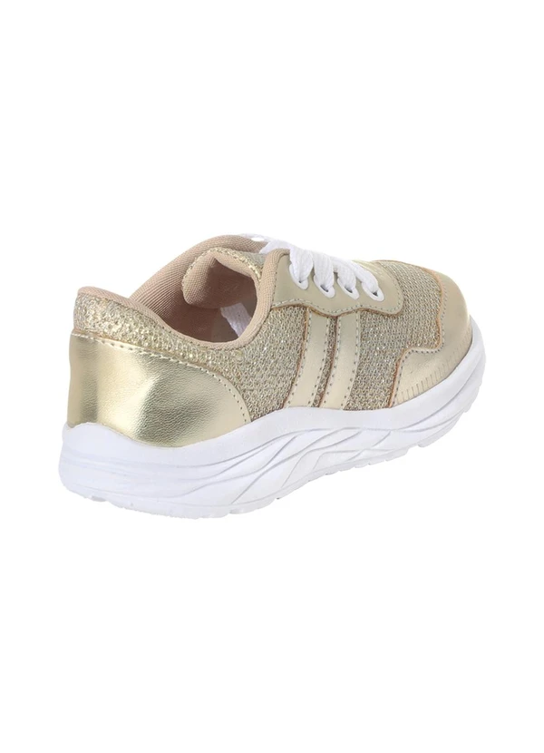 Perfecta - Tênis Infantil Dourado com Fios Metalizados 2