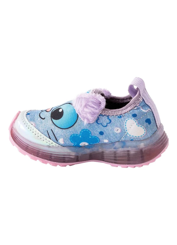 Tênis Infantil Menina Jeans com Luzinha Perfecta