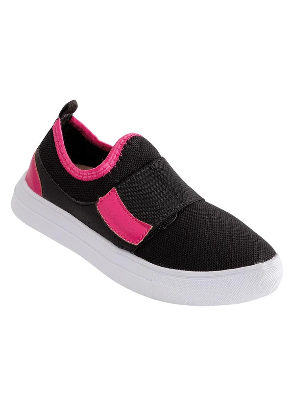 Perfecta - Tênis Infantil Menina Preta/Pink em Tecido