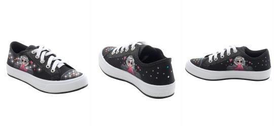 T�nis Infantil Preta com Adere�os