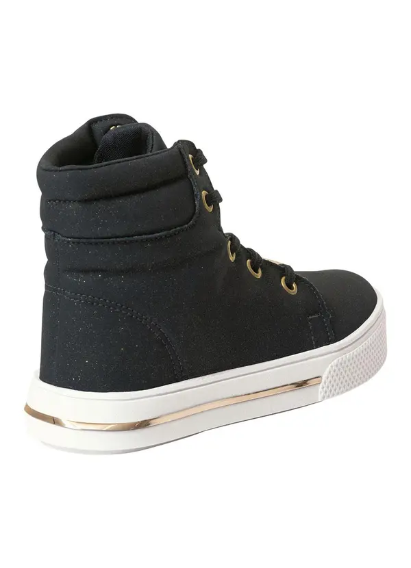 Perfecta - Tênis Infantil Preto Cano Médio com Glitter 2