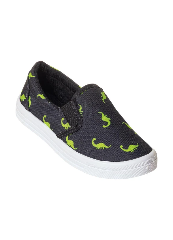 Perfecta - Tênis Infantil Preto em Tecido Estampado