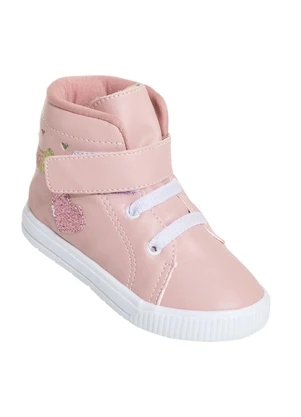 Tênis Infantil Rosa Cano Médio e Velcro Perfecta