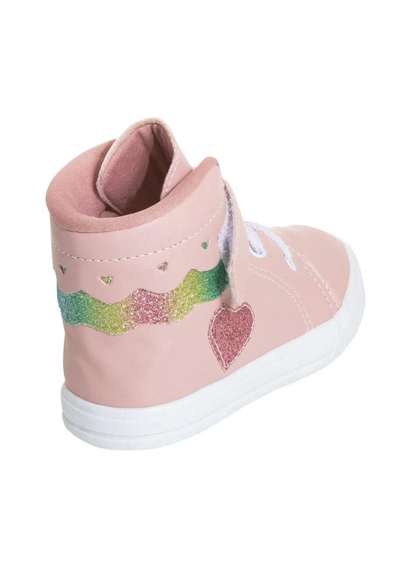 Perfecta - Tênis Infantil Rosa Cano Médio e Velcro 2
