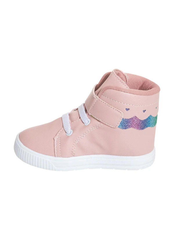 Perfecta - Tênis Infantil Rosa Cano Médio e Velcro 3