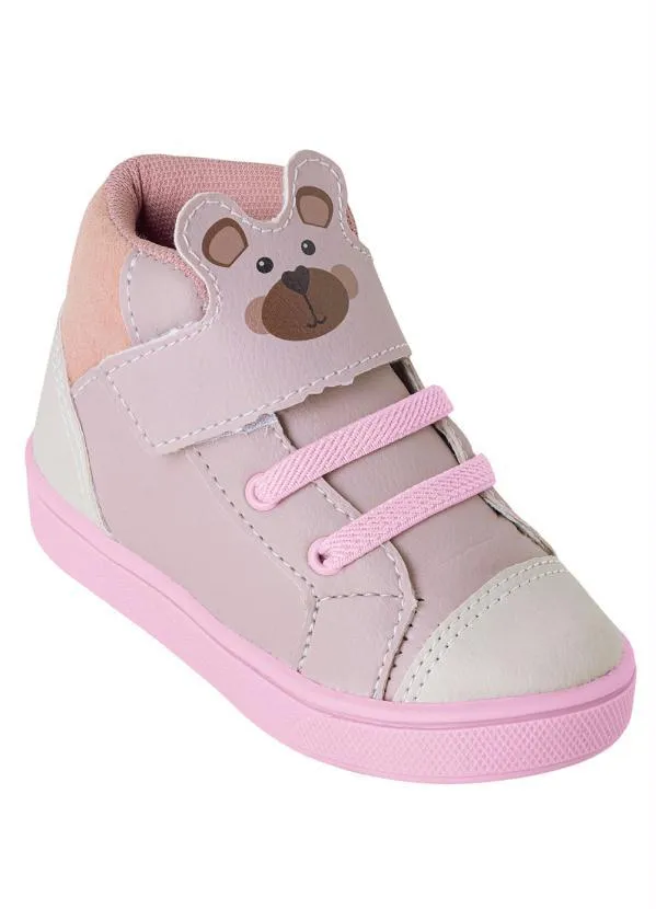 Perfecta - Tênis Infantil Rosa com Velcro Personalizado