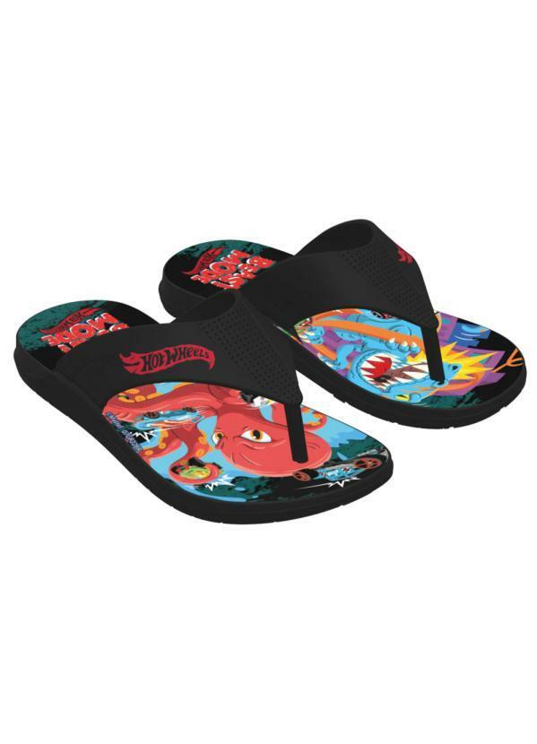 Grendene Kids - Chinelo Hot Wheels Race Super Preto