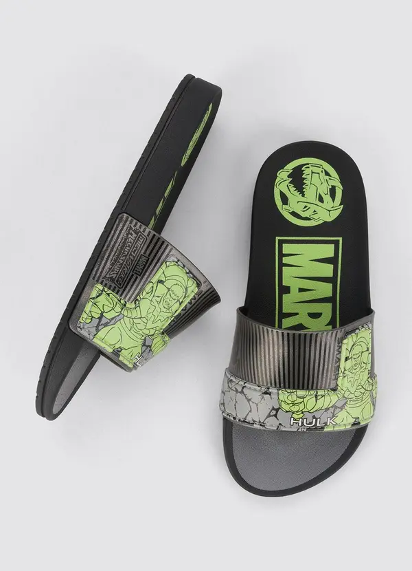 Grendene Kids - Chinelo Infantil Marvel Smash Gaspea Preto 3