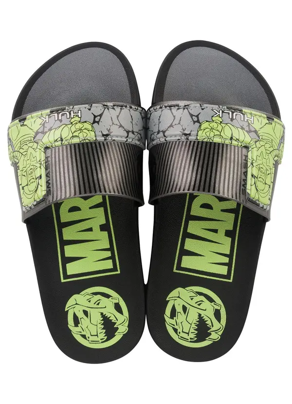 Grendene Kids - Chinelo Infantil Marvel Smash Gaspea Preto 4