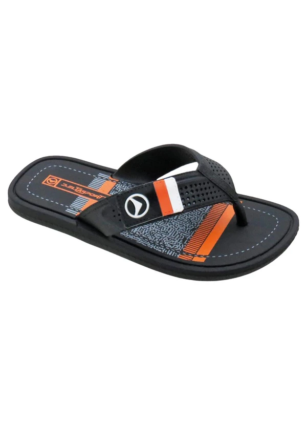 Perfecta - Chinelo Infantil Preto com Cabedal Vazado