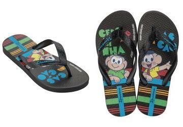 Chinelo Ipanema Turma da Monica Preto