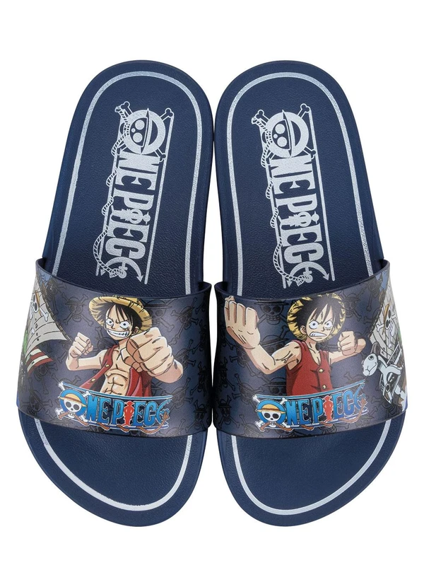 Grendene Kids - Chinelo Slide One Peace Azul em Pvc 2