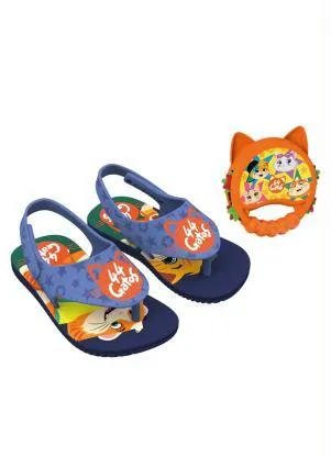 Grendene Kids - Sandalia 44 Gatos Musical Azul com Brinde - GRENDENE KIDS